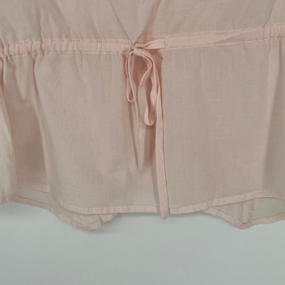 La Cera Pink Cotton Pajama Set XL Embroidered Ruffle Bloomers Cottagecore Boho - Picture 13 of 16